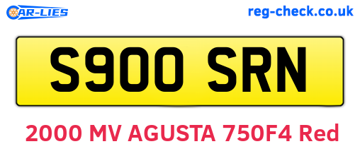 S900SRN are the vehicle registration plates.