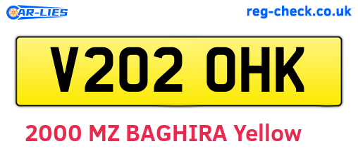 V202OHK are the vehicle registration plates.