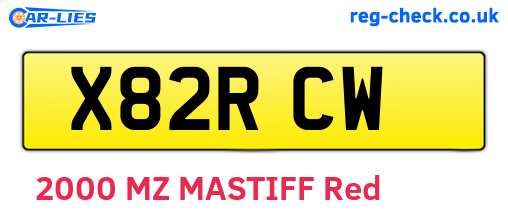 X82RCW are the vehicle registration plates.