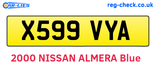 X599VYA are the vehicle registration plates.