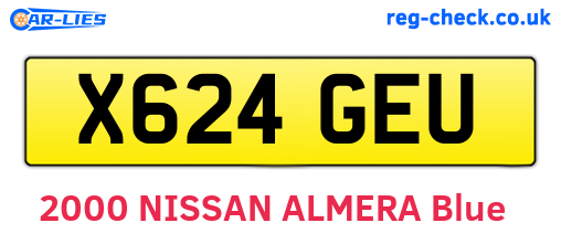 X624GEU are the vehicle registration plates.