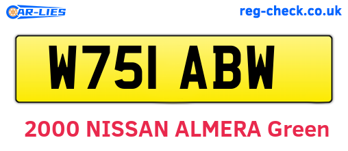 W751ABW are the vehicle registration plates.
