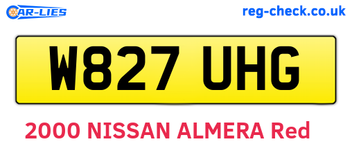 W827UHG are the vehicle registration plates.