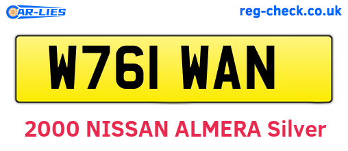 W761WAN are the vehicle registration plates.