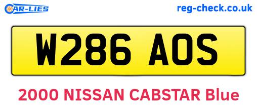 W286AOS are the vehicle registration plates.
