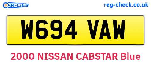 W694VAW are the vehicle registration plates.