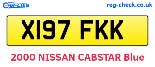 X197FKK are the vehicle registration plates.