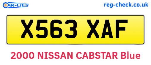 X563XAF are the vehicle registration plates.