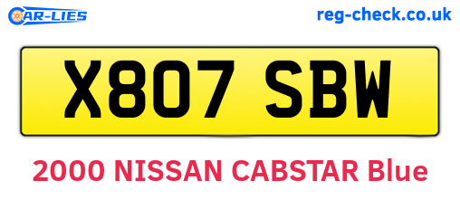 X807SBW are the vehicle registration plates.