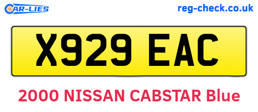 X929EAC are the vehicle registration plates.