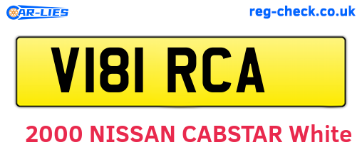 V181RCA are the vehicle registration plates.