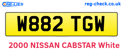 W882TGW are the vehicle registration plates.