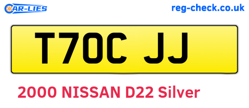 T70CJJ are the vehicle registration plates.