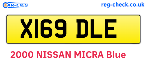 X169DLE are the vehicle registration plates.