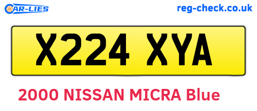 X224XYA are the vehicle registration plates.