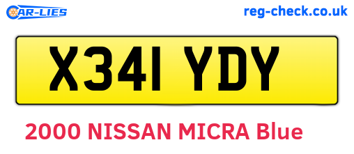 X341YDY are the vehicle registration plates.