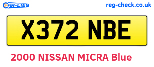 X372NBE are the vehicle registration plates.