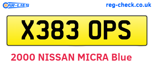 X383OPS are the vehicle registration plates.