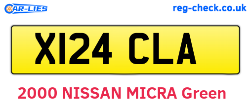X124CLA are the vehicle registration plates.