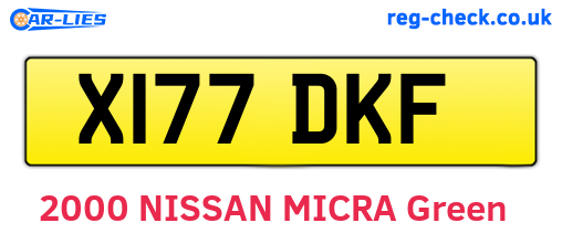 X177DKF are the vehicle registration plates.