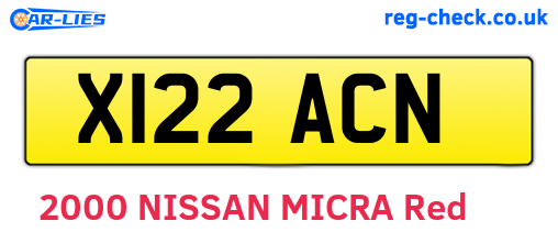 X122ACN are the vehicle registration plates.