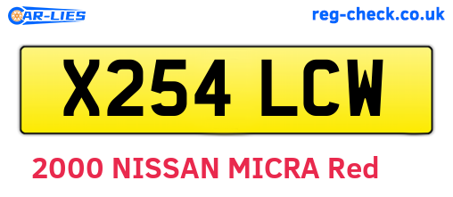X254LCW are the vehicle registration plates.