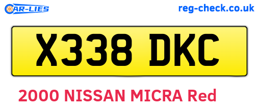 X338DKC are the vehicle registration plates.