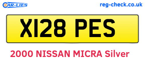 X128PES are the vehicle registration plates.