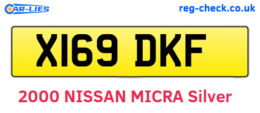 X169DKF are the vehicle registration plates.