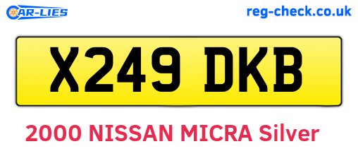 X249DKB are the vehicle registration plates.