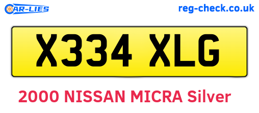 X334XLG are the vehicle registration plates.