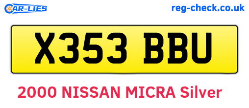 X353BBU are the vehicle registration plates.