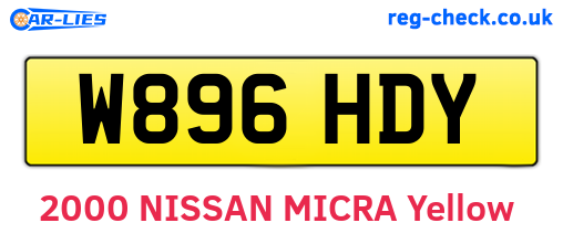 W896HDY are the vehicle registration plates.