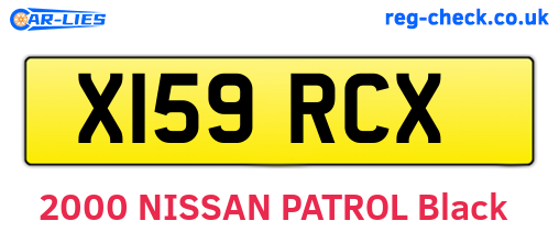 X159RCX are the vehicle registration plates.