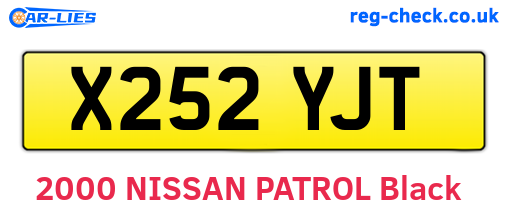 X252YJT are the vehicle registration plates.