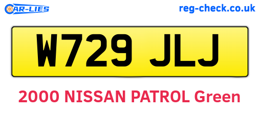 W729JLJ are the vehicle registration plates.