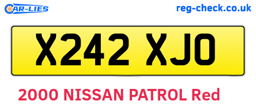 X242XJO are the vehicle registration plates.