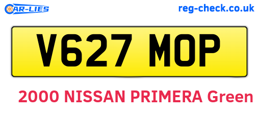 V627MOP are the vehicle registration plates.
