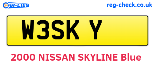W3SKY are the vehicle registration plates.