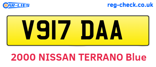 V917DAA are the vehicle registration plates.