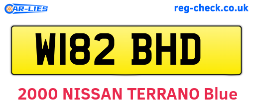 W182BHD are the vehicle registration plates.