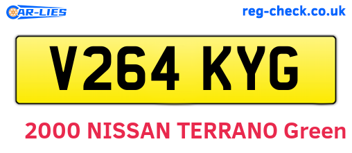 V264KYG are the vehicle registration plates.