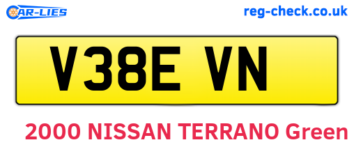 V38EVN are the vehicle registration plates.