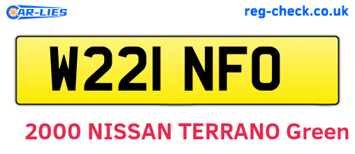 W221NFO are the vehicle registration plates.