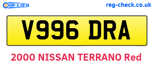 V996DRA are the vehicle registration plates.