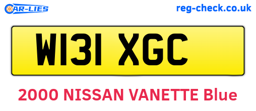 W131XGC are the vehicle registration plates.