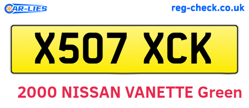 X507XCK are the vehicle registration plates.