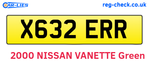 X632ERR are the vehicle registration plates.