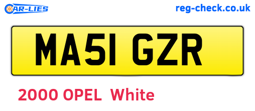 MA51GZR are the vehicle registration plates.
