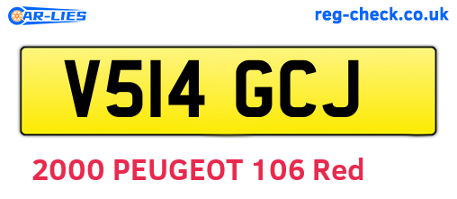 V514GCJ are the vehicle registration plates.